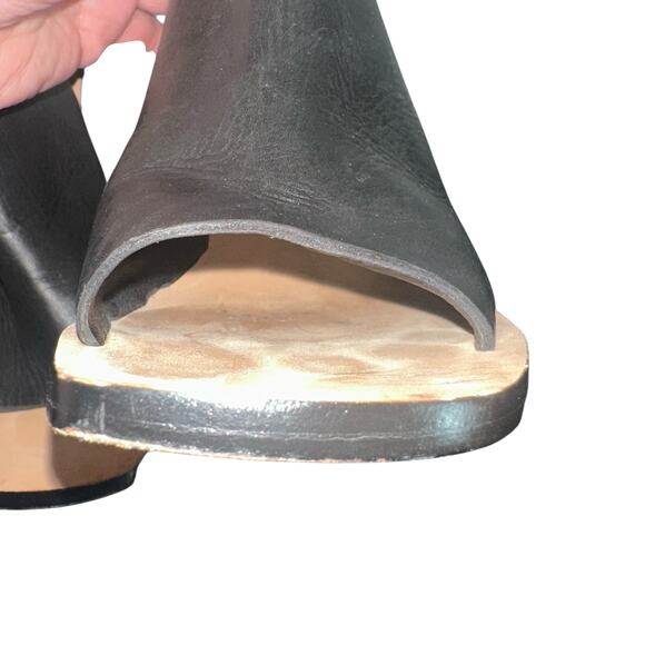 Loeffler Randall ColorBlock Leather Heels Sz 9.5 Black Brown Ankle Strap Sandals - Picture 13 of 13